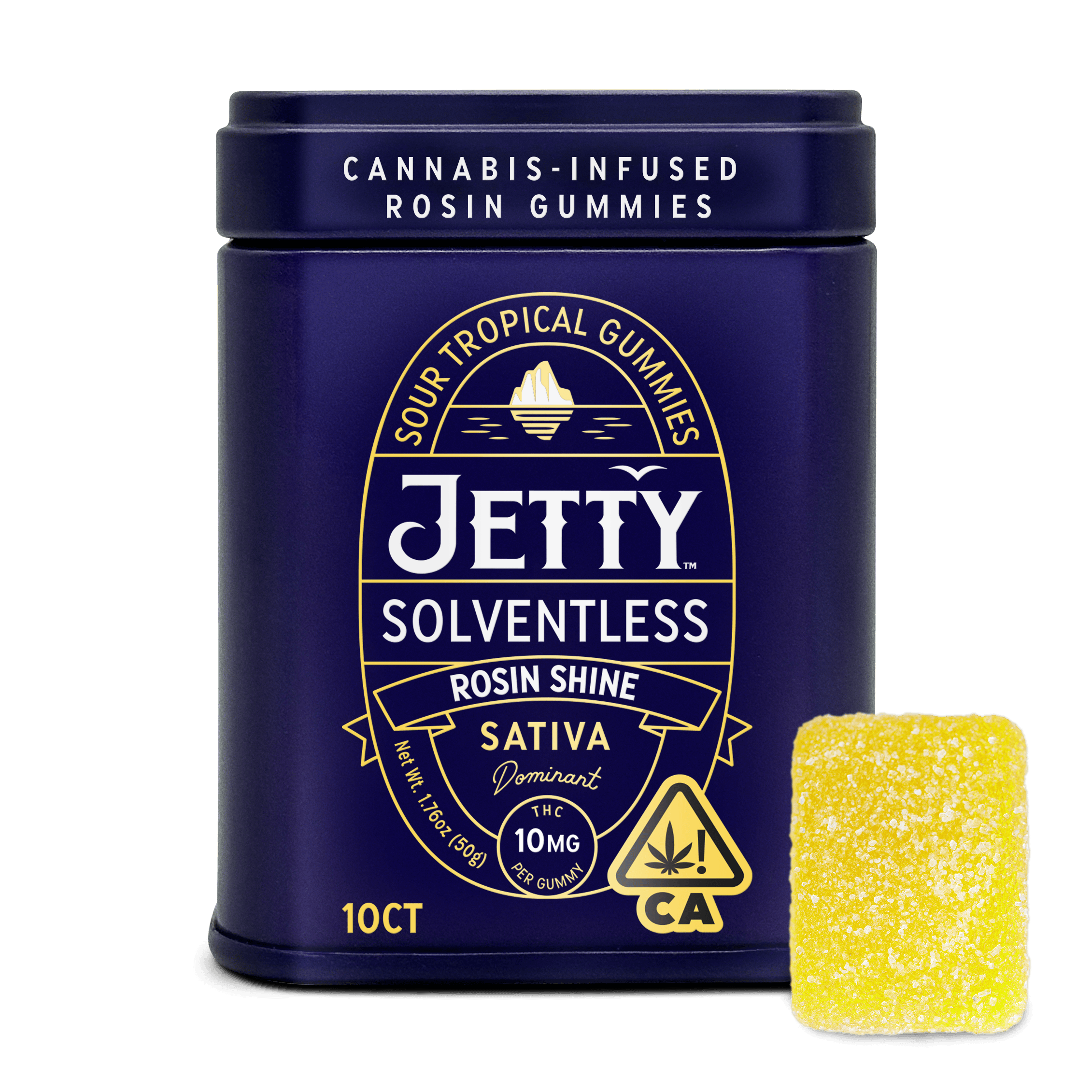 Jetty Extracts - Rosin Shine | Sour Tropical Gummies | 100mg | 10ct | 10mg/ea - 1