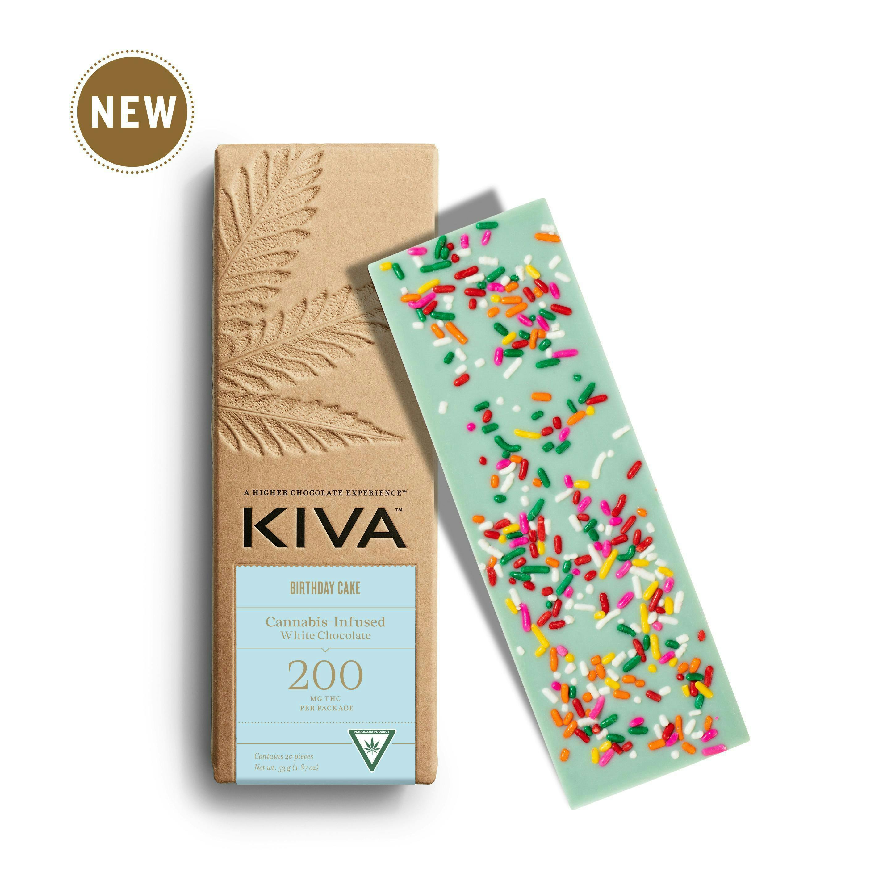 Kiva Confections - Kiva | Birthday Cake White Chocolate Bar | 200mg | 20ct | 10mg/ea - 1