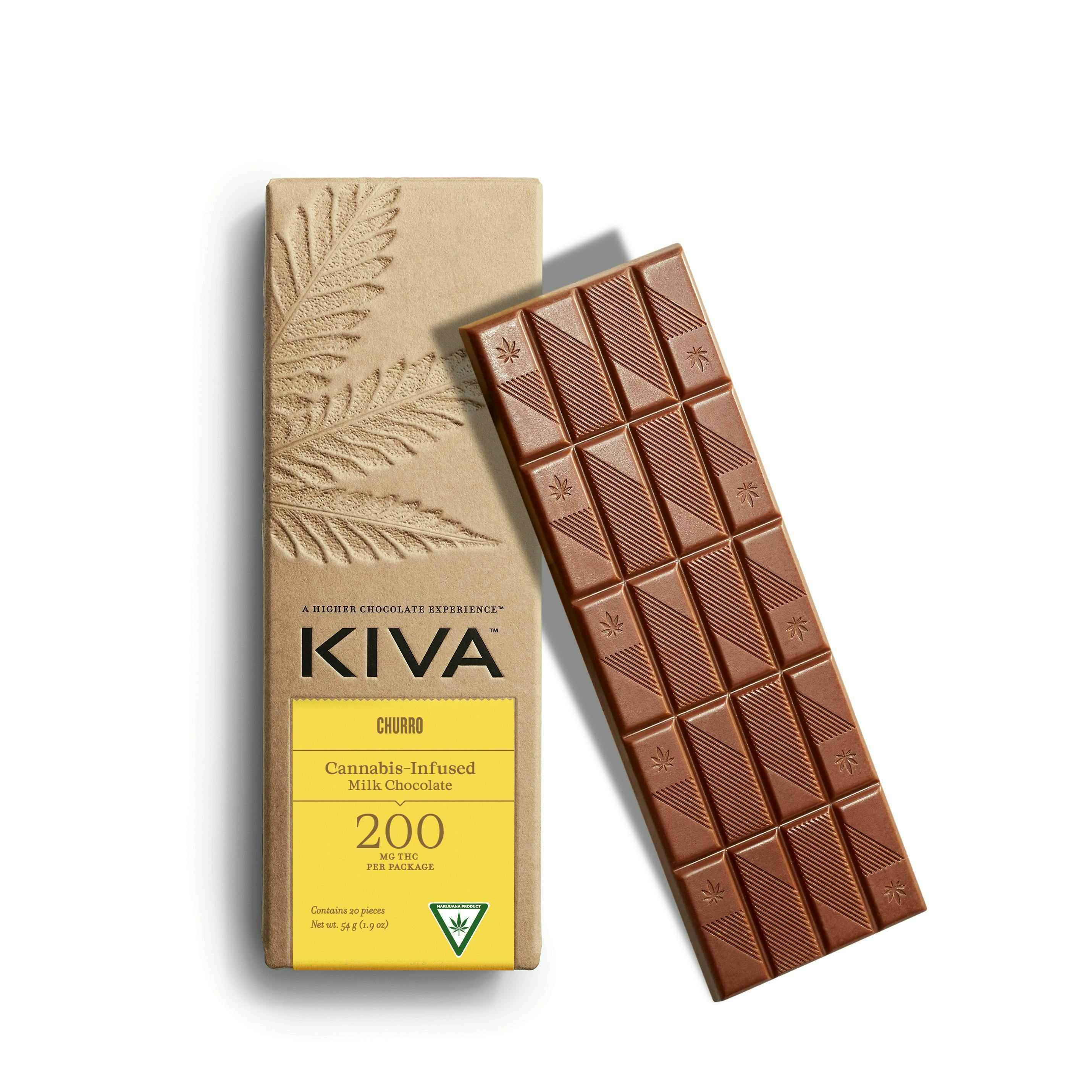 Kiva Confections - Kiva | Churro Milk Chocolate Bar | 200mg | 20ct | 10mg/ea - 1