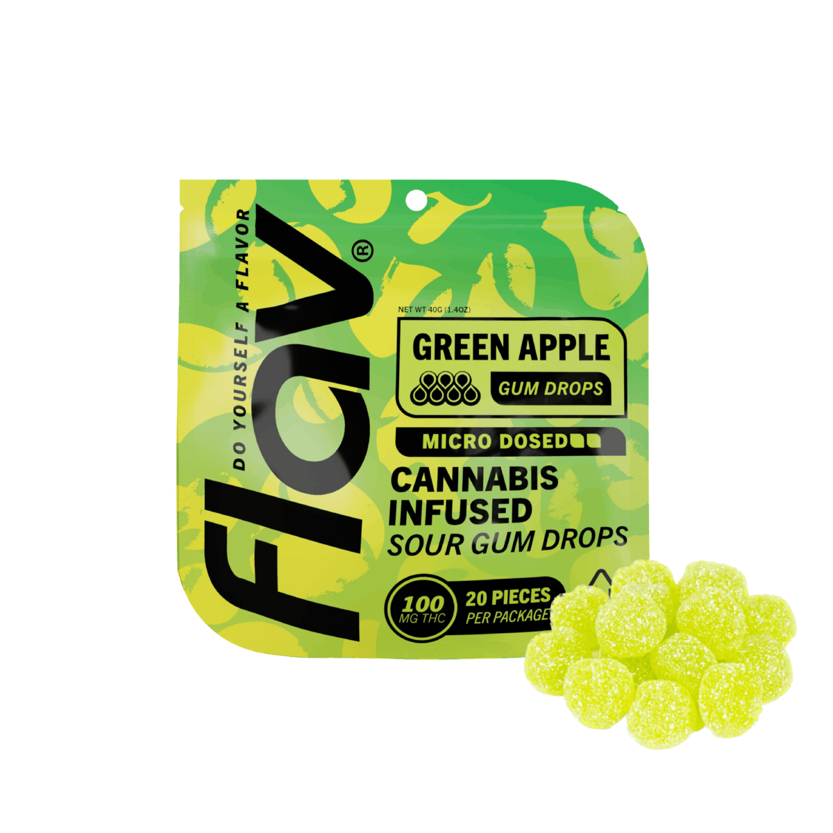 Candy Gummy Drop 100mg Distillate Sour Apple EXPIRE 3/23/24