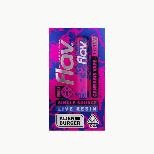 Flav - Vape - Disposable - 1.0g - Live Resin - Alien Burger - Indica - 1