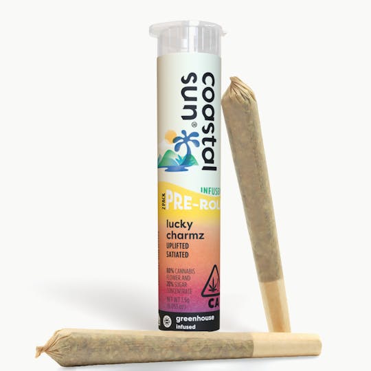 Coastal Sun - Lucky Charmz Infused Greenhouse 0.75 Pre-Roll 2pk 1.5g - 1