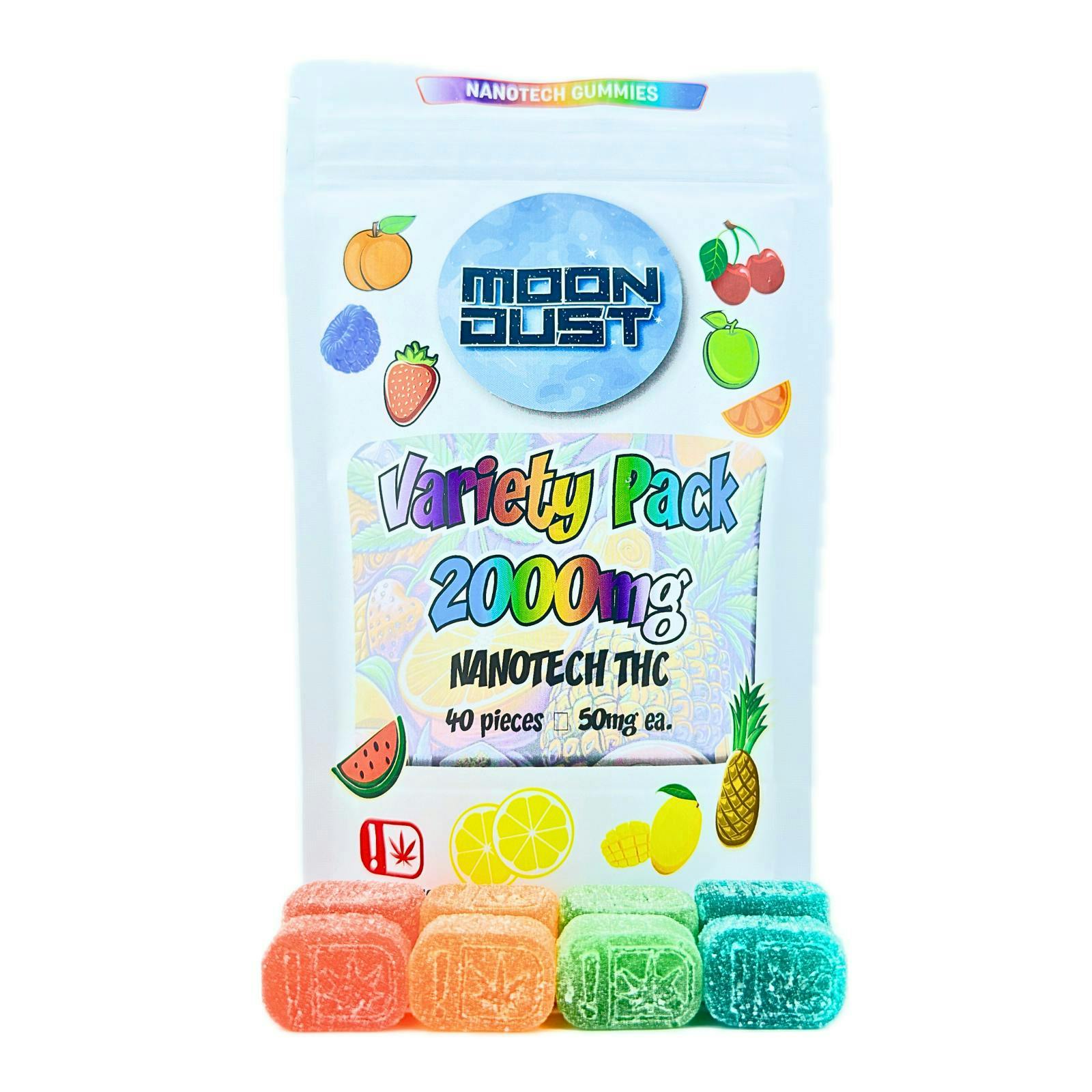 MOON DUST - Moon Dust | Variety Nano Gummies | 2000mg | 40ct | 50mg/ea - 1
