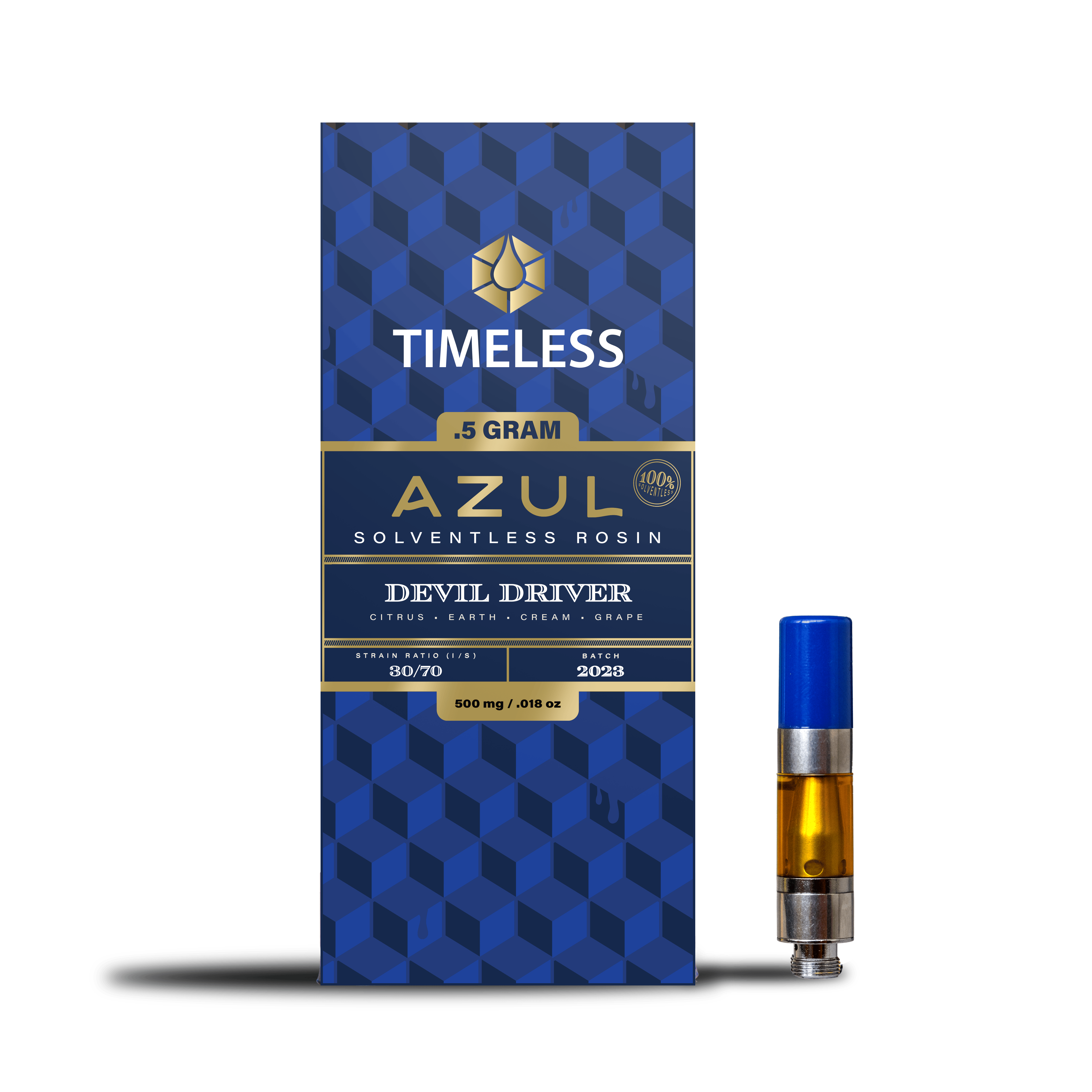 Timeless Vapes - Devil Driver | AZUL Live Rosin Cartridge | 0.5g - 1