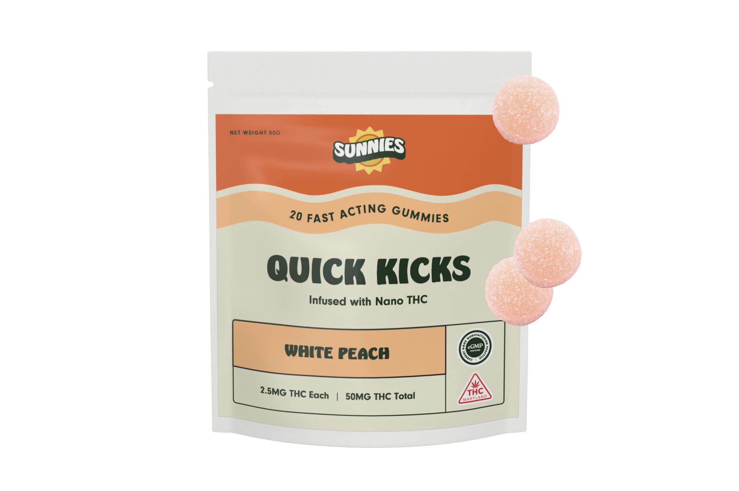 SunMed Growers - White Peach Nano Gummies 50mg - 1
