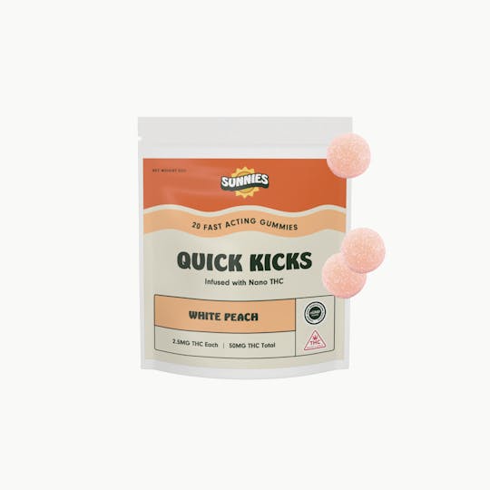 SunMed Growers - White Peach Nano Gummies Edible 50mg - 1