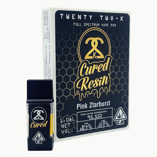 Twenty Two K / 22k - 22K - Cured Resin - Pink Ztarburzt - 1.0ml POD - 1