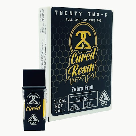 Twenty Two K / 22k - 22K - Cured Resin - Zebra Fruit - 1.0ml POD - 1