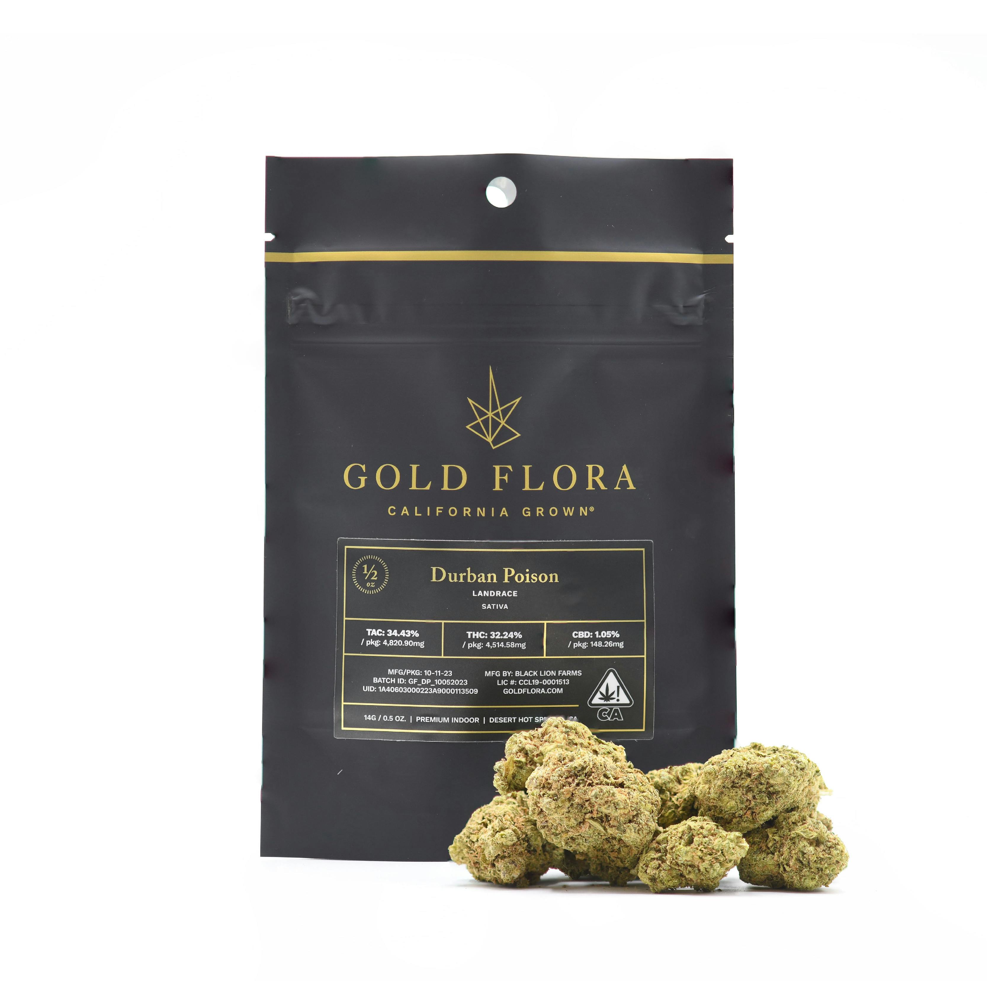 Gold Flora - Durban Poison 14g Flower - 1