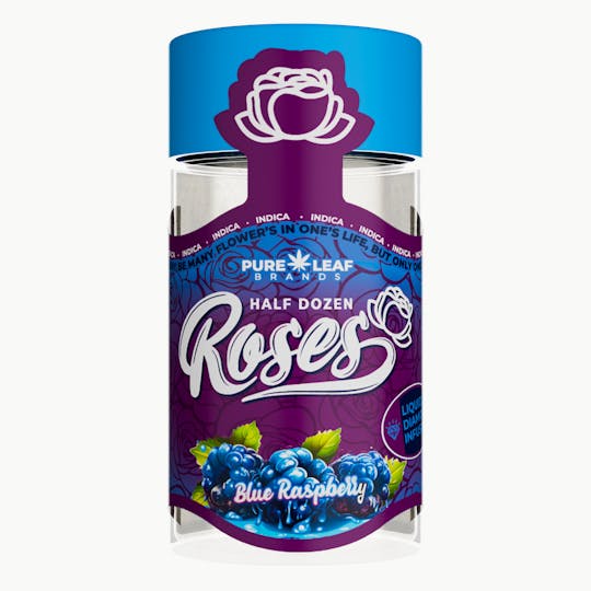 Roses - BLUE RASPBERRY Roses 6 Pack Indica | Liquid Diamond Infused | 3.6G (.6g ea) - 1