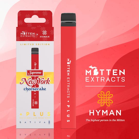 Mitten Extracts - Mitten + Plus x HYMAN Disposable - New York Supreme Cheesecake 1g (Sativa) - 1