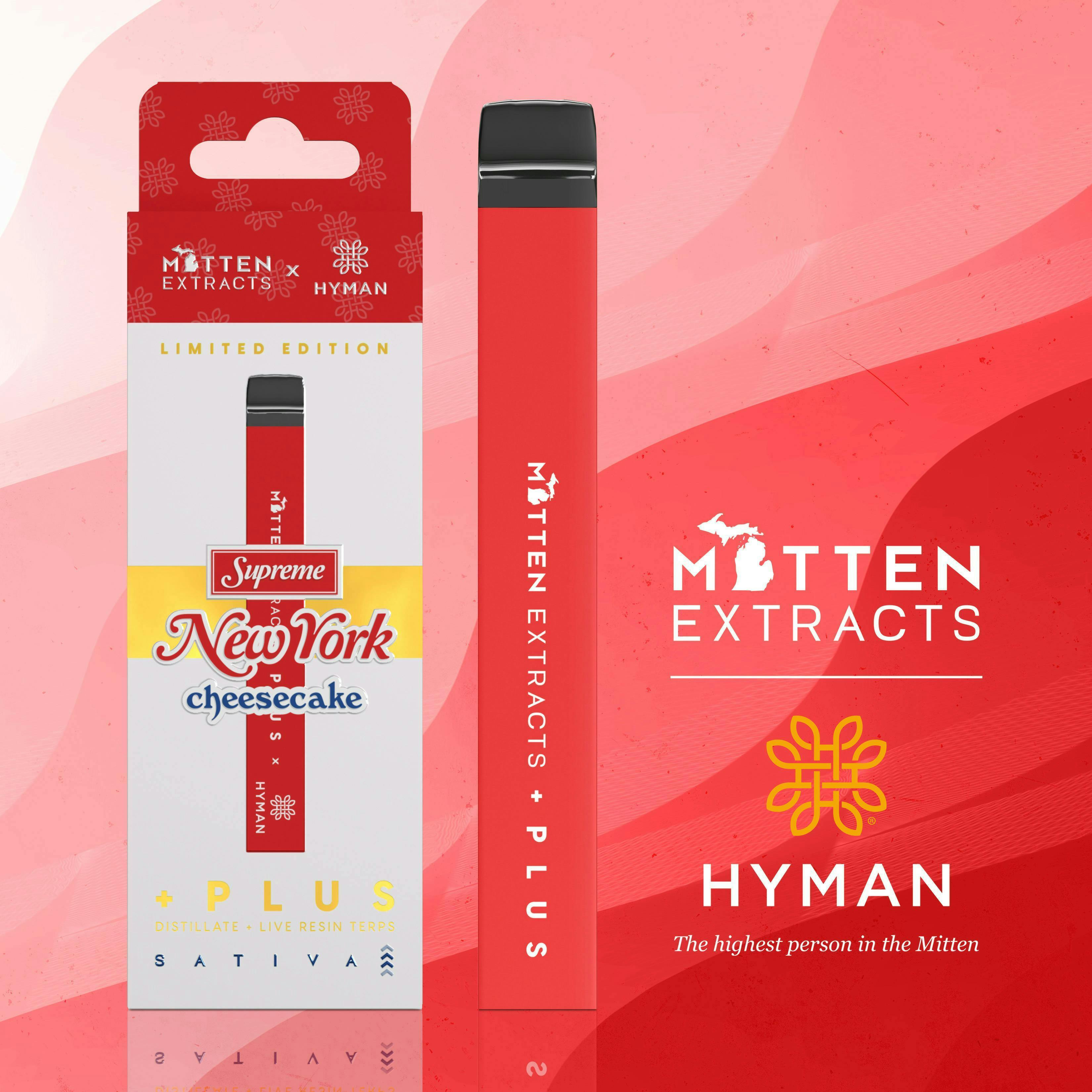 Mitten Extracts - Mitten + Plus x HYMAN | New York Supreme Cheesecake | Plus Disposable | 1g - 1