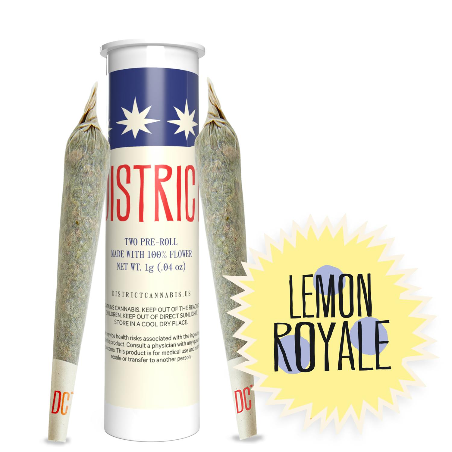 District Cannabis - Lemon Royale Pre-Roll Pack 2ct - 1