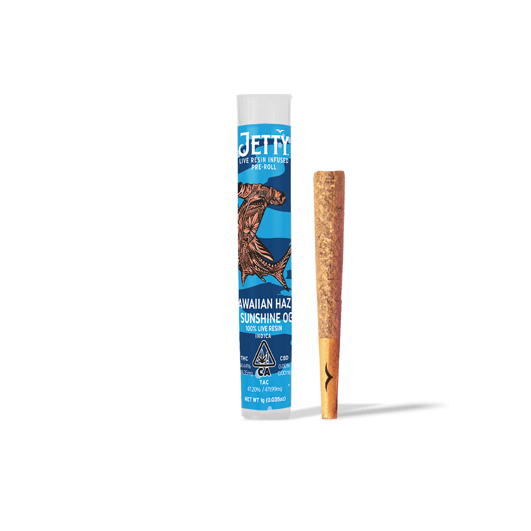 Jetty Extracts - Hawaiian Haze x Sunshine OG | Live Resin Infused Joint | 1g - 1