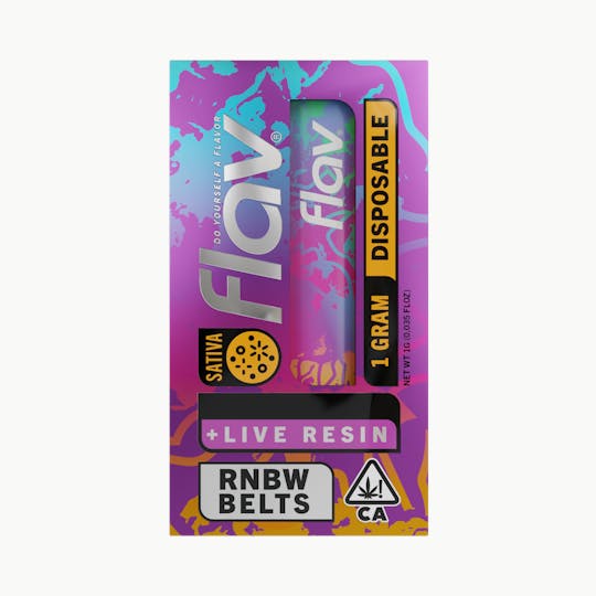 Flav - Vape - All In One - 1.0g - Live Resin - RNBW Belts - Sativa - 1