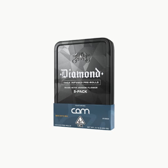 Heavy Hitters - CAM: Biscotti BX1 | Hybrid - Diamond THCA-Infused Pre-Rolls - 2.5G 5-Pack - 1