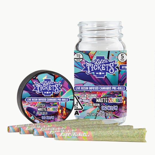Lift Tickets - White Zlushi x OG Kush - 0.5g Infused Pre Roll Multipack (5) - 1