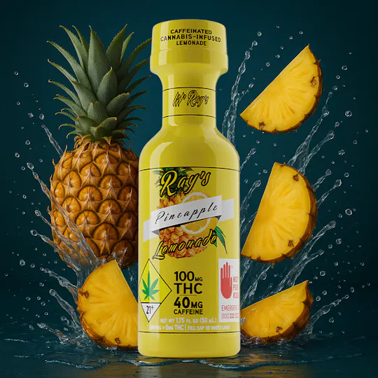 Ray's Lemonade - Lil' Ray's | Caffeinated Pineapple | THC:CAFFEINE 100:40mg | 1.75 fl oz - 1