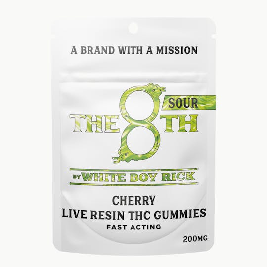 The 8th by White Boy Rick - SOUR CHERRY - FAST-ACTING LIVE RESIN GUMMIES 200MG - 1