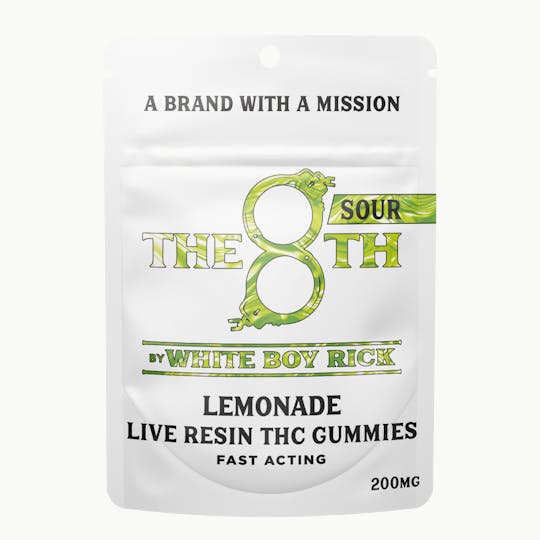 The 8th by White Boy Rick - SOUR LEMONADE - FAST-ACTING LIVE RESIN GUMMIES 200MG - 1