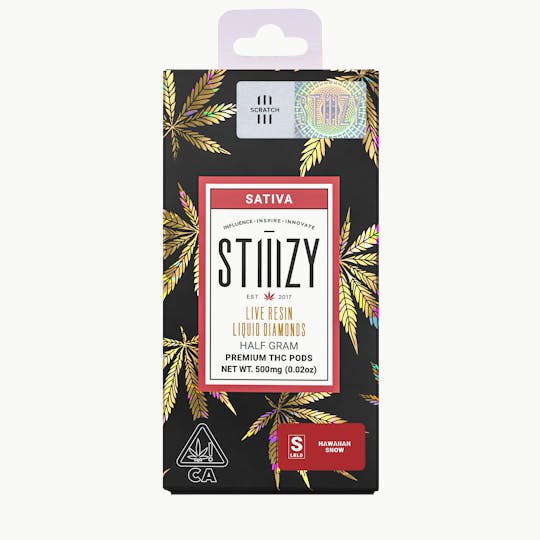 STIIIZY - Vape Cartridge - HAWAIIAN SNOW .5G Live Resin Liquid Diamonds Pod - STIIIZY - 1