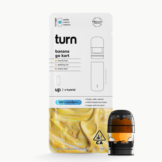 turn - 0.5g pod | banana go kart| 100% solventless (live rosin) | up | - 1