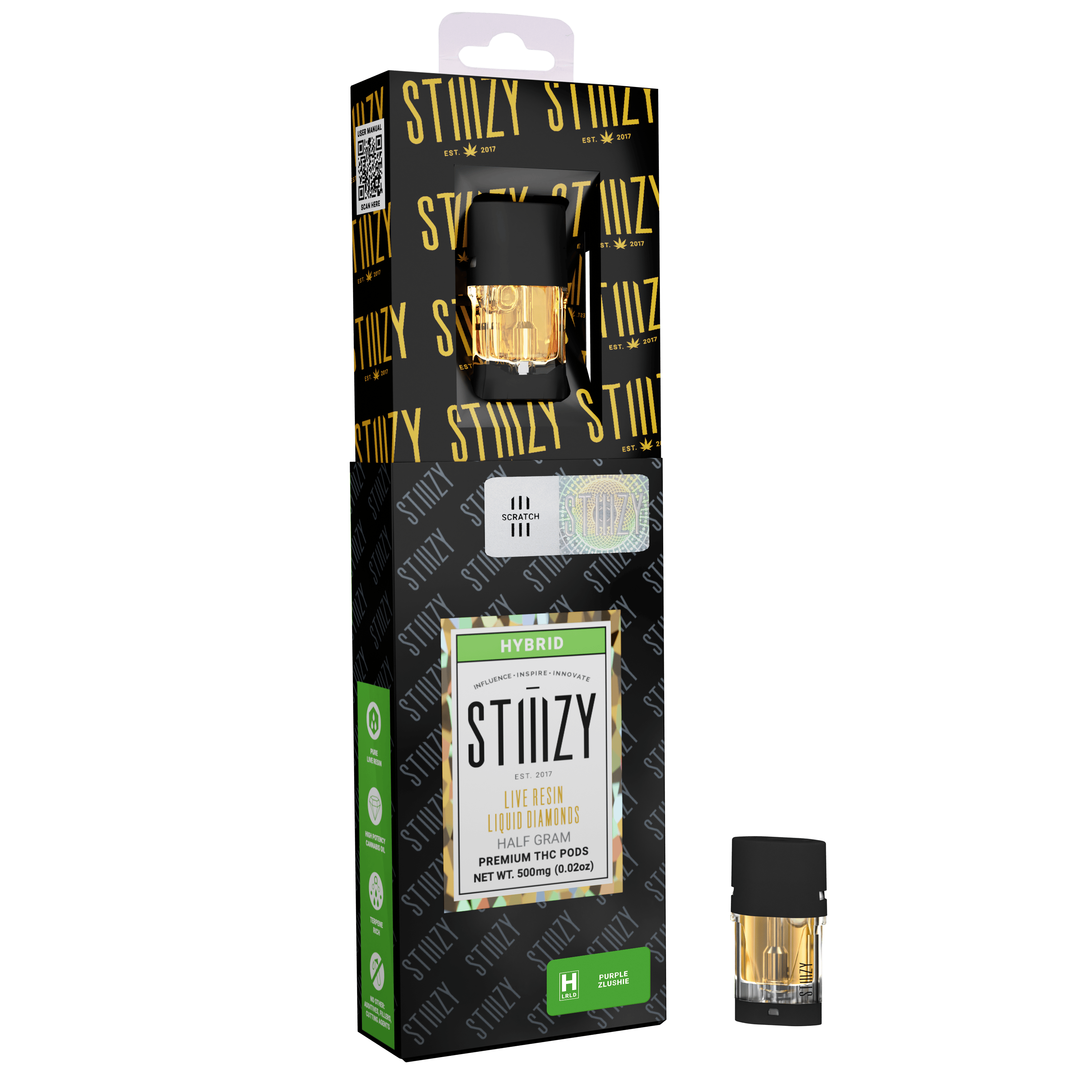 Vape Cartridge - PURPLE ZLUSHIE .5G Live Resin Liquid Diamonds Pod