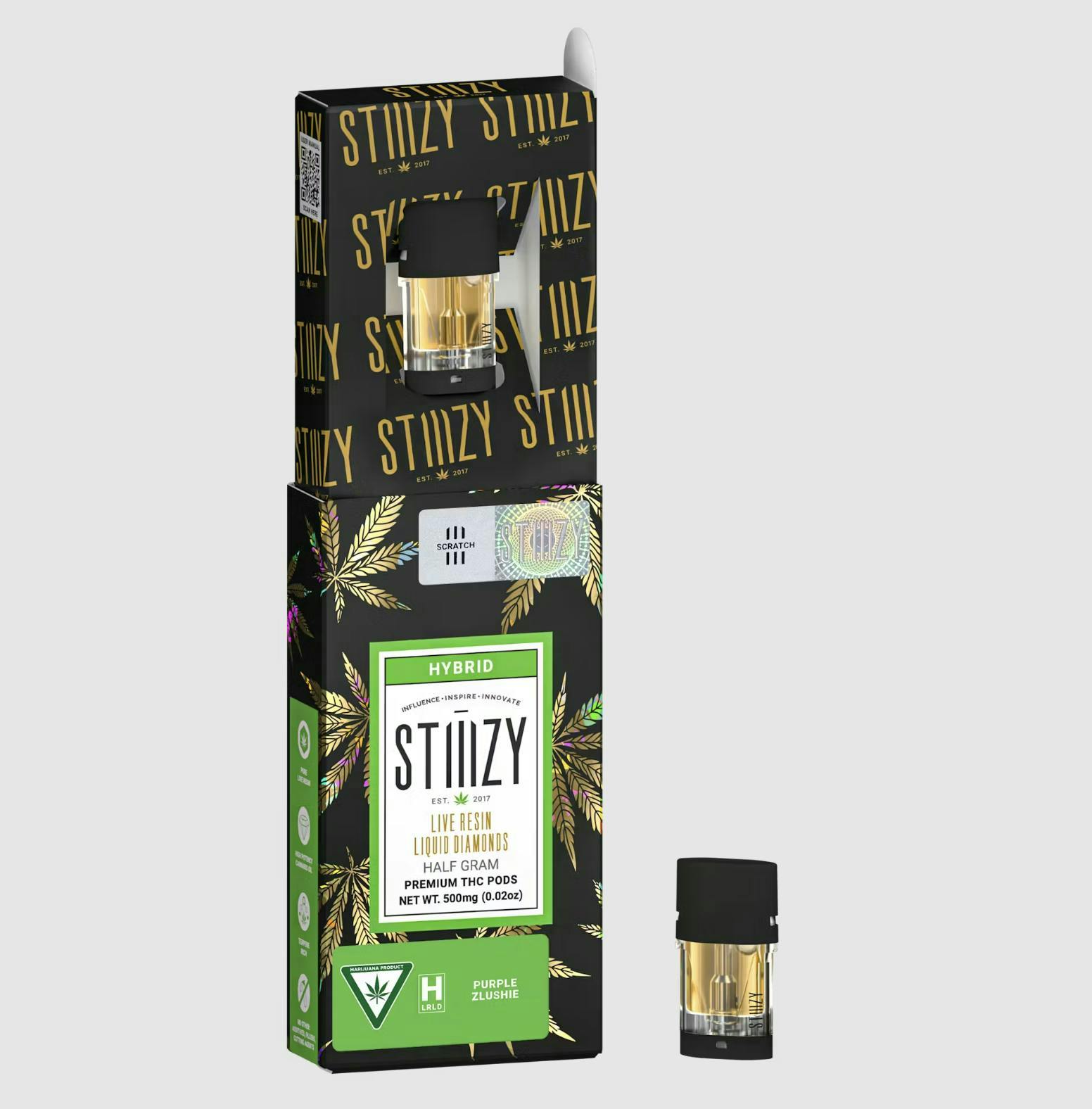 STIIIZY - Vape Cartridge - PURPLE ZLUSHIE .5G Live Resin Liquid Diamonds Pod - 1