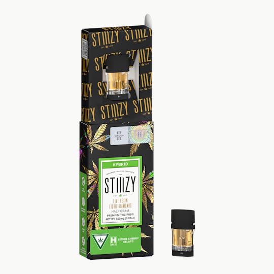 STIIIZY - Vape Cartridge - LEMON CHERRY GELATO .5G Live Resin Liquid Diamonds Pod - 1