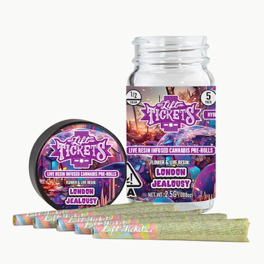 Lift Tickets - London Jealousy - 0.5g Infused Pre Roll Multipack (5) - 1