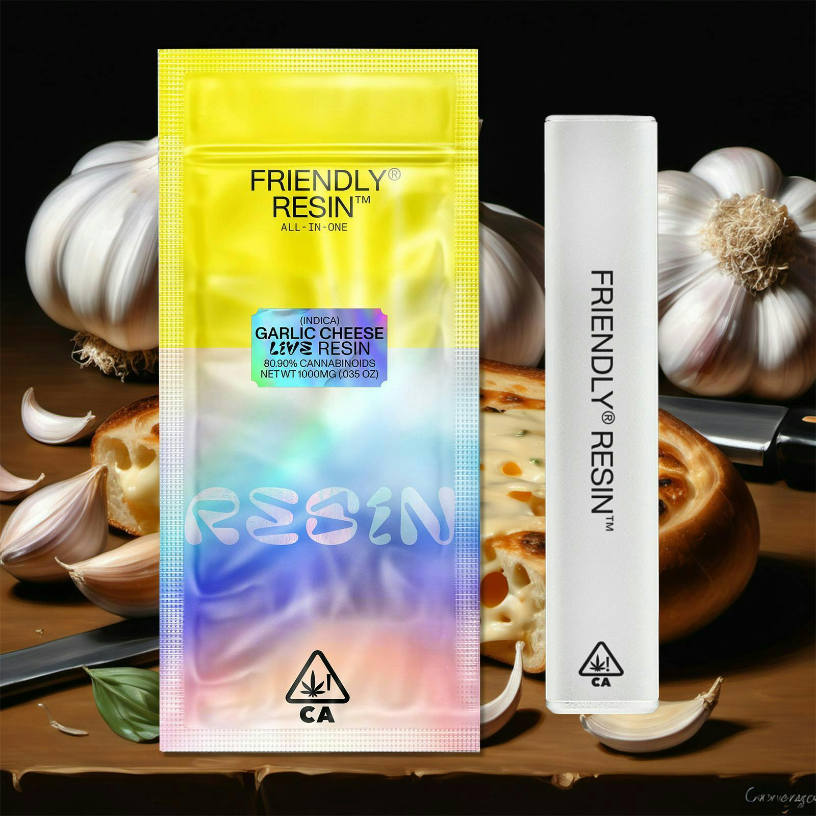 Friendly Brand - Friendly Brand | Garlic Cheese | Live Resin AIO | 1g - 1