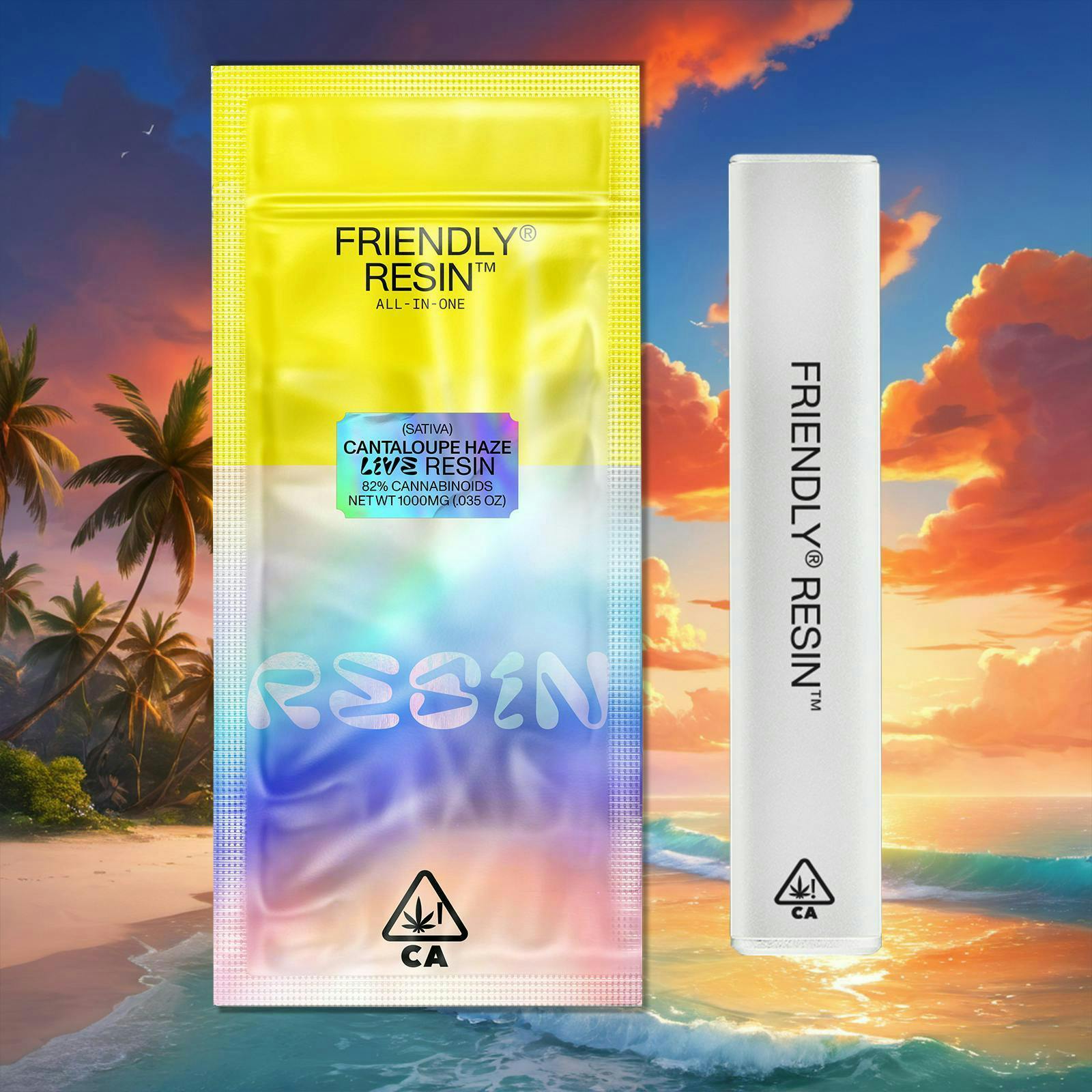 Friendly Brand - Friendly Brand | Cantaloupe Haze | Live Resin AIO | 1g - 1