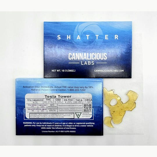 Cannalicious Labs - Tesla Tower Shatter - 1