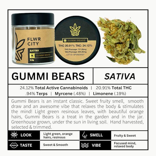 FLWR CITY COLLECTIVE - Gummi Bears - 3.5g Jar Flower - 1