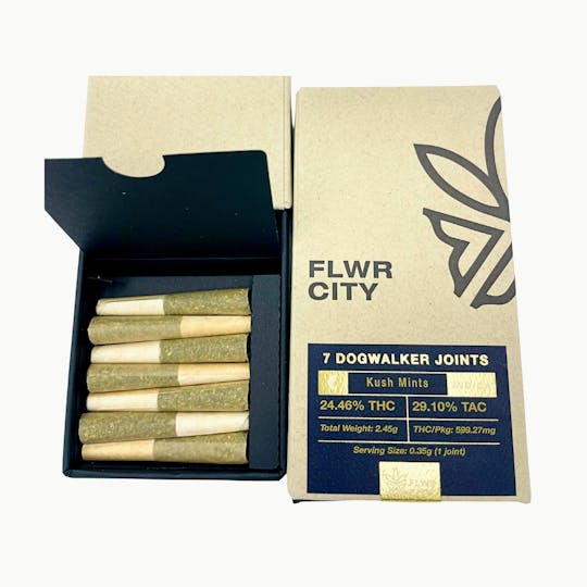 FLWR CITY COLLECTIVE - Kush Mints - 7pk Dogwalker Joints (2.45g) - 1