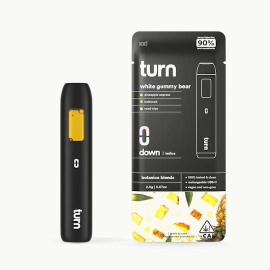 turn - 2.0g AIO | white gummy bear | botanica blends | down | - 1