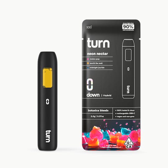turn - 2.0g AIO | neon nectar | botanica blends | down | - 1