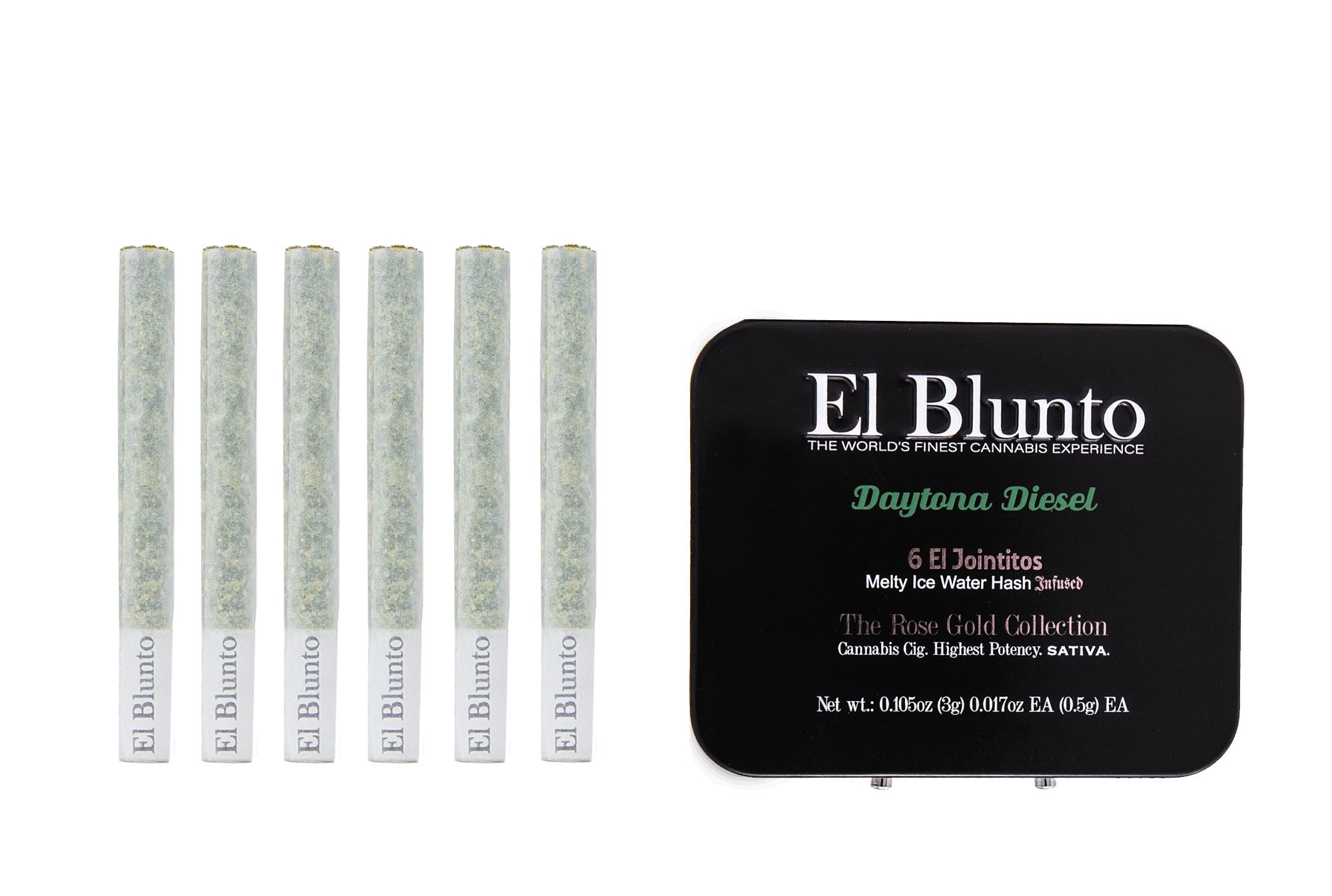 El Blunto by Albert Einstone's - El Jointito - 6pk - Daytona Diesel - Hash Infused - 6 x .3G [Mini Joints] - 1