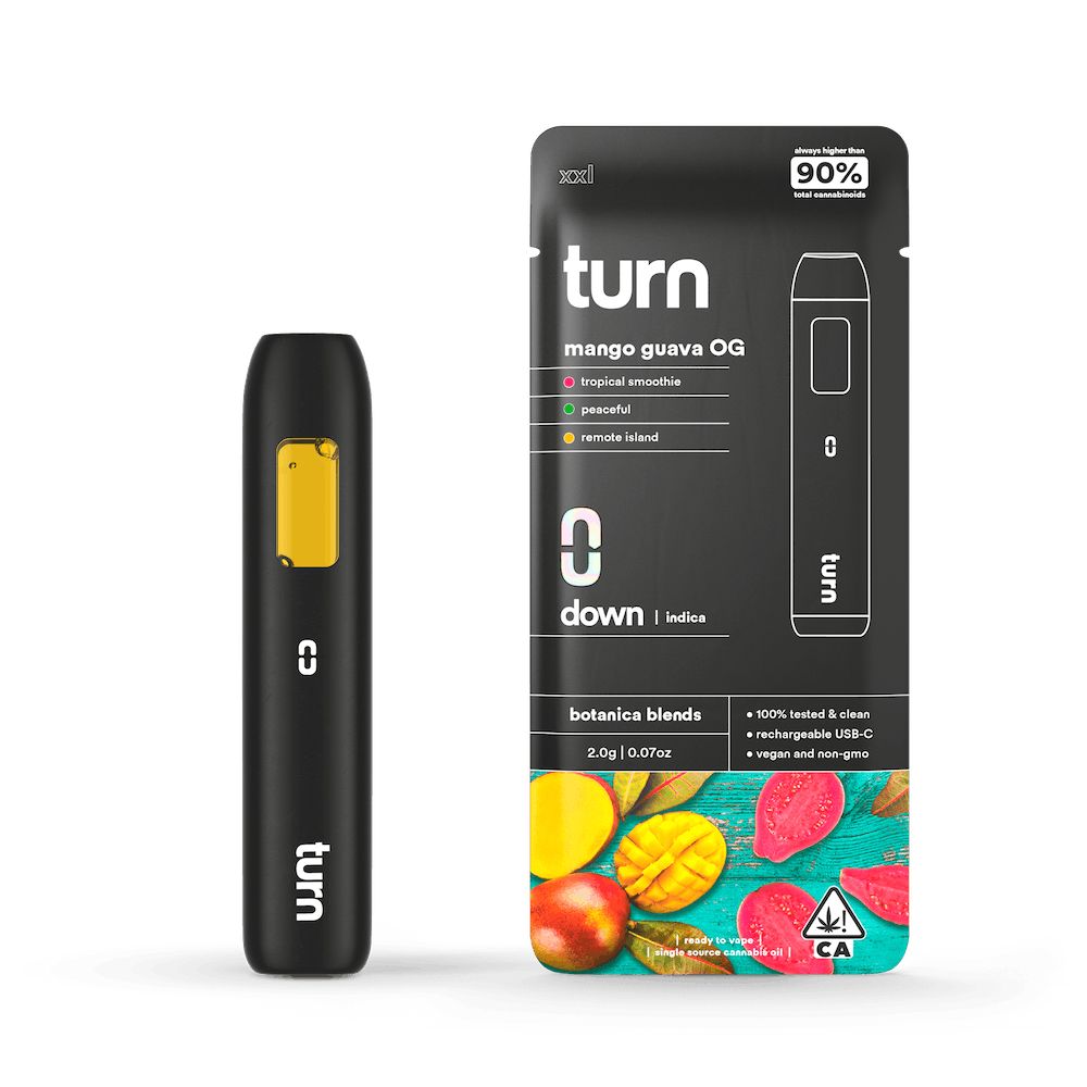 turn - 2.0g AIO | mango x guava og | botanica blends | down | - 1
