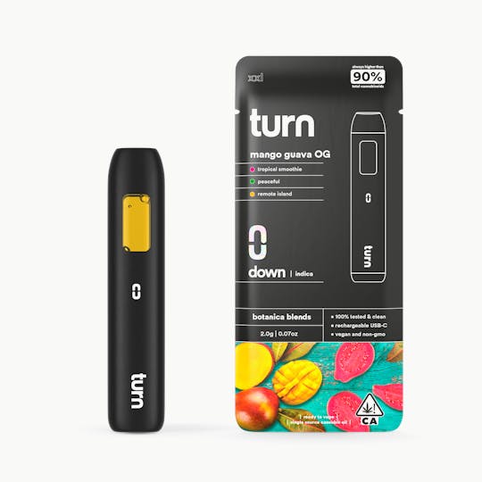 turn - 2.0g AIO | mango x guava og | botanica blends | down | - 1