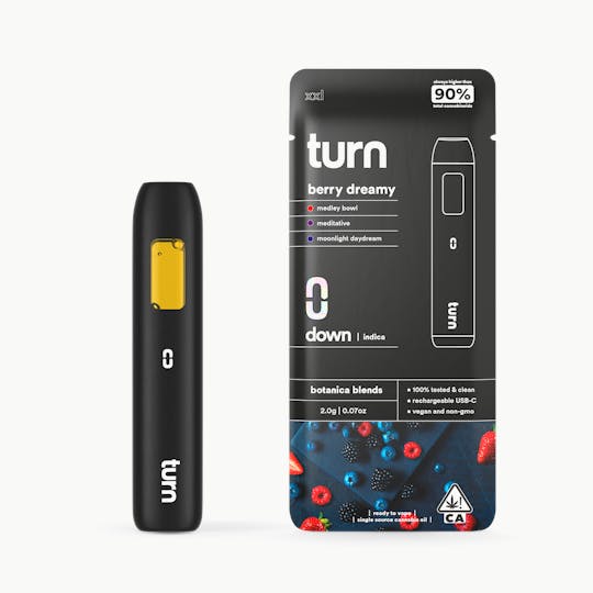 turn - 2.0g AIO | berry dreamy | botanica blends | down | - 1