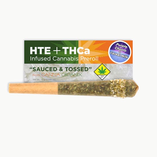 Canna Organix - Purple Churro x Cereal Milk | Sauced n Tossed | Infused Pre Roll | 1g - 1
