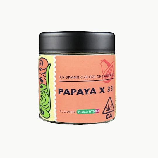 Greenline - Papaya X 33 - 1/8 oz - Indoor - Indica Hybrid - 3.5g - 1