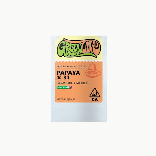 Greenline - Papaya X 33 - 1/16 oz - Indoor - Indica Hybrid - 1.8g - 1