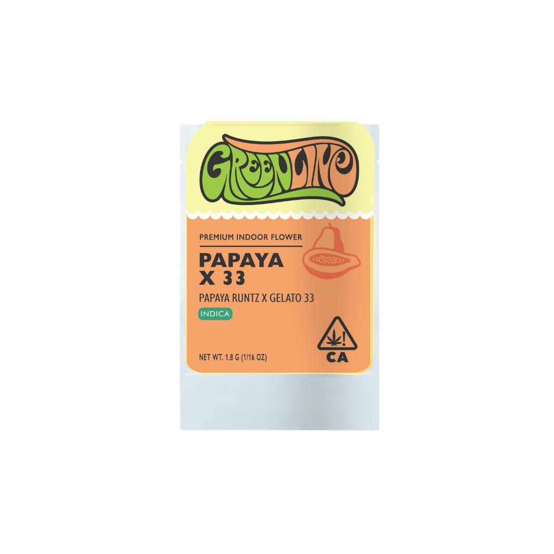 Greenline - Papaya X 33 - 1/16 oz - Indoor - Indica - 1.8g - 1