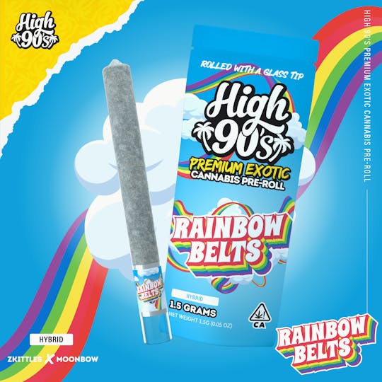 HIGH 90s - High 90s : Rainbow Belts 1.5g High Roller Pre-Roll - 1