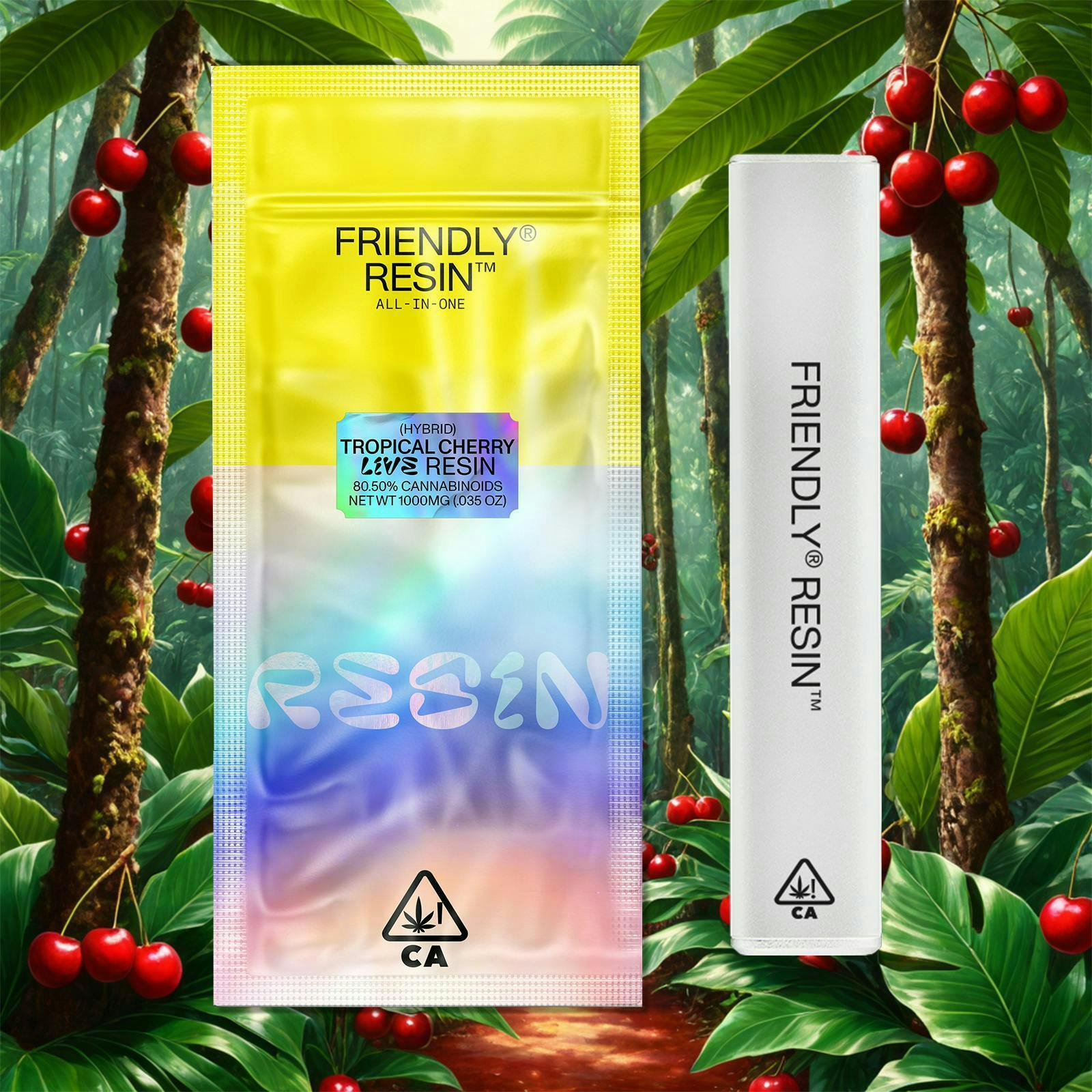 Friendly Brand - Friendly Brand | Tropical Cherry | Live Resin AIO | 1g - 1