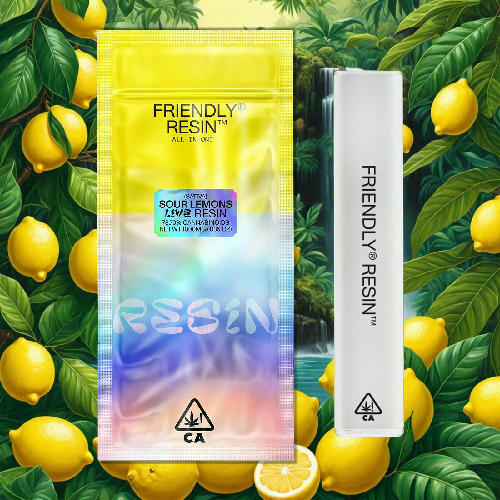 Friendly Brand - Friendly Brand | Sour Lemons | Live Resin AIO | 1g - 1