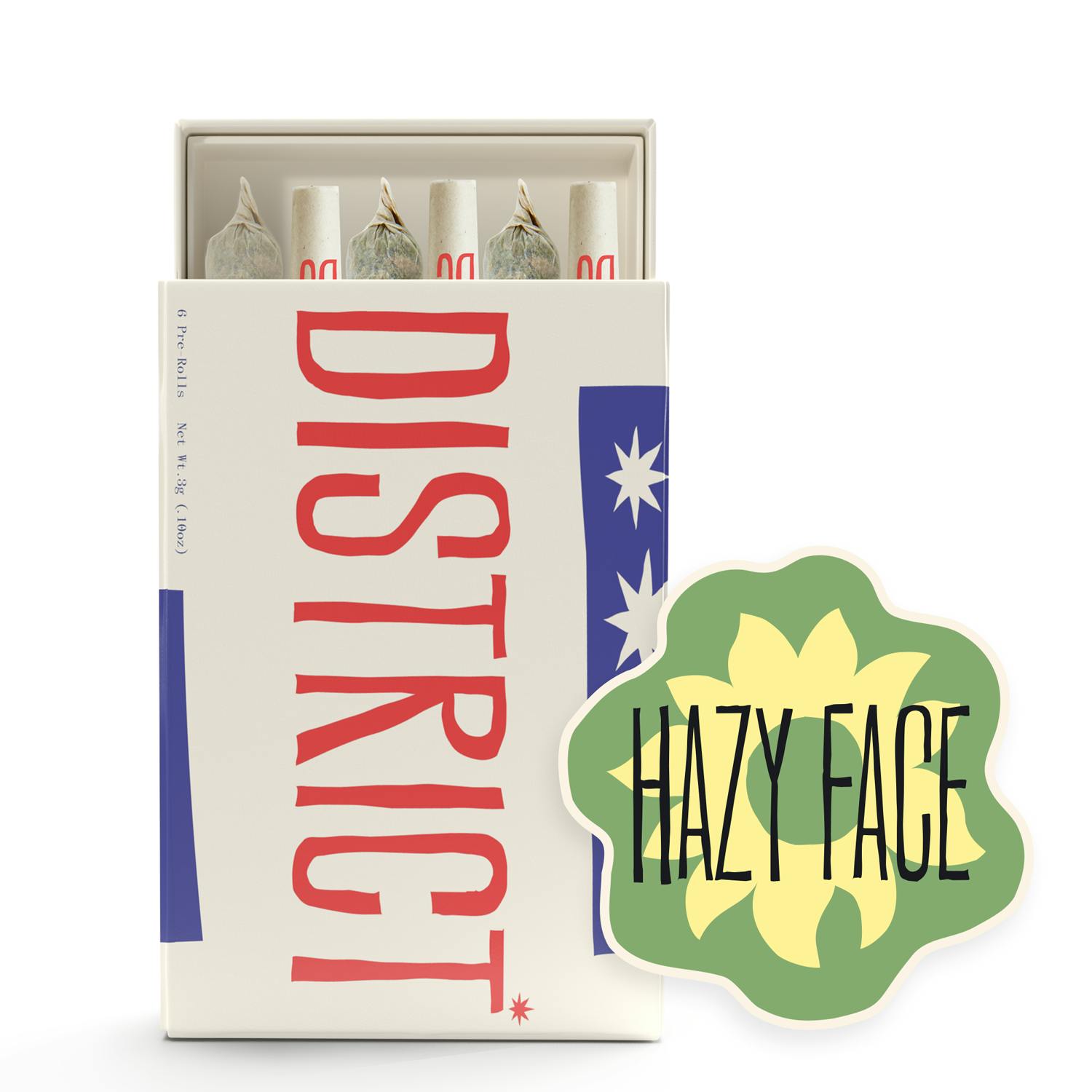 District Cannabis - Hazy Face Pre-Roll Pack 6ct - 1