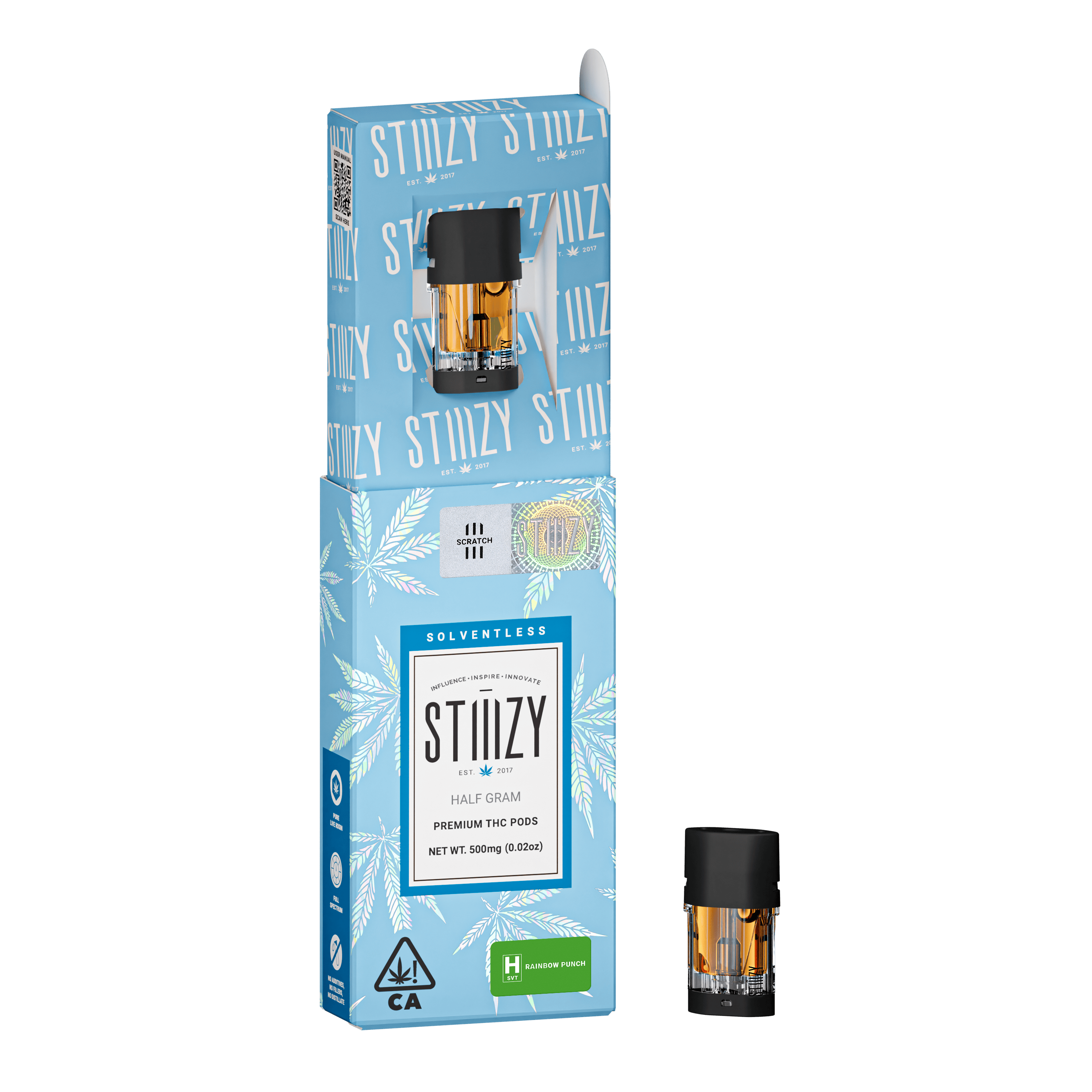 STIIIZY - Vape Cartridge - RAINBOW PUNCH .5G Solventless Live Rosin Pod - STIIIZY - 1